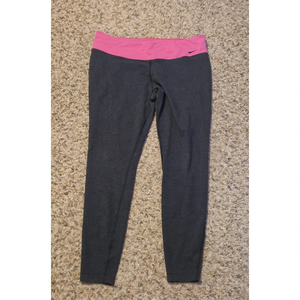 Nike Dri-Fit‎ Skinny Leggings Women's Size XL Pink Gray